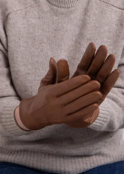 Accessories>Totes Isotoner Tan Three Point Leather Glove With SmarTouch