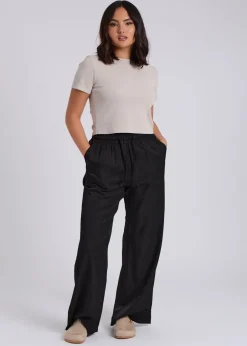 Trousers>Urban Bliss Drawstring Wide Leg Trouser Black