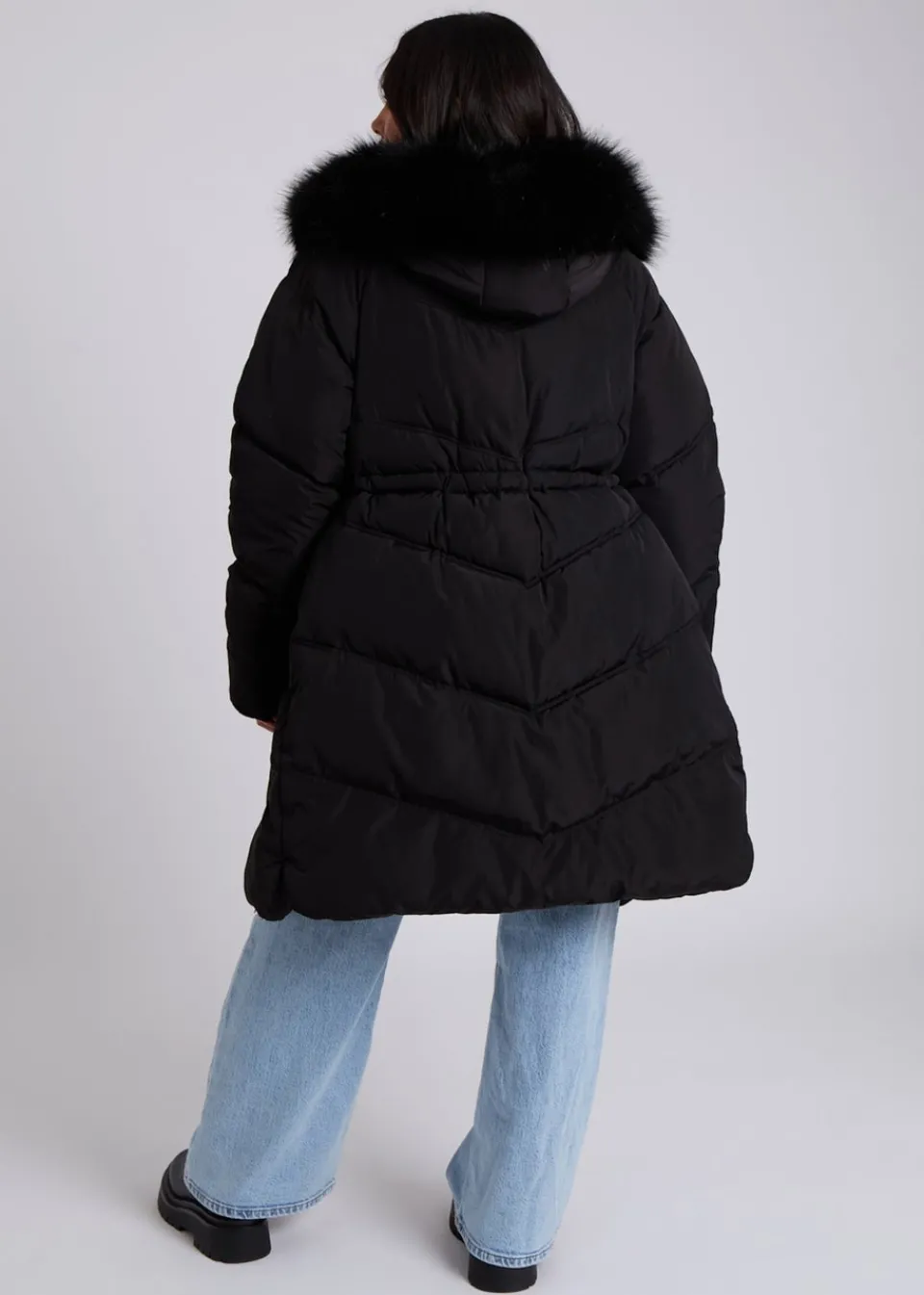 Coats & Jackets>Urban Bliss Black Faux Fur Padded Parka