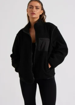 Coats & Jackets>Urban Bliss Black Fleece Jacket