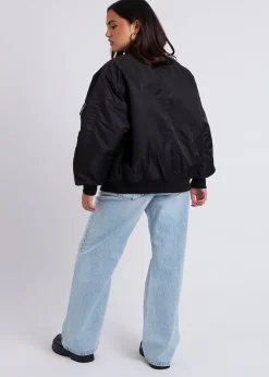 Coats & Jackets>Urban Bliss Black Oversized Bomber
