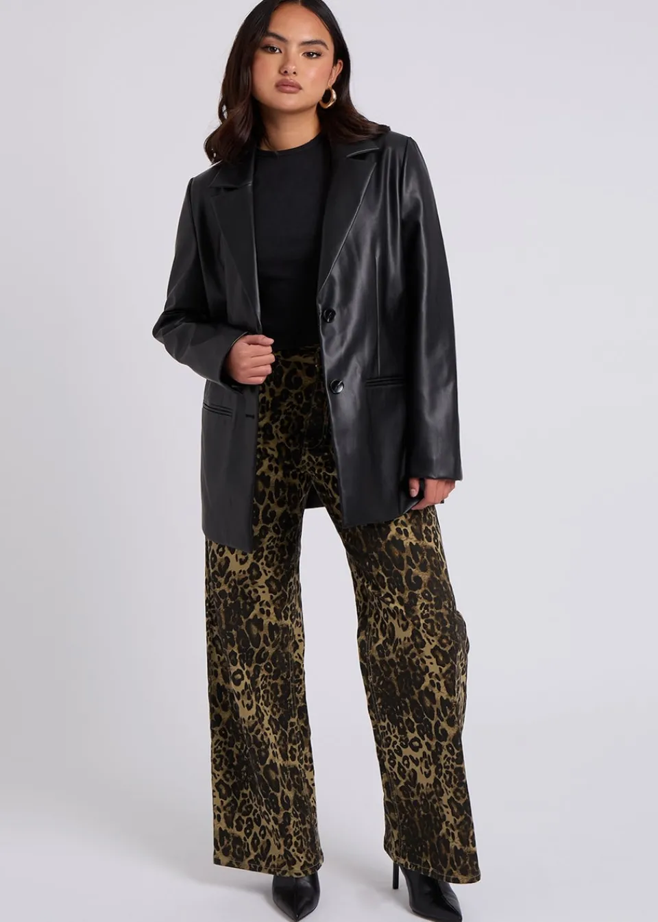 Coats & Jackets>Urban Bliss Black PU Blazer