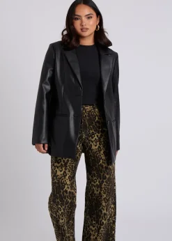 Coats & Jackets>Urban Bliss Black PU Blazer