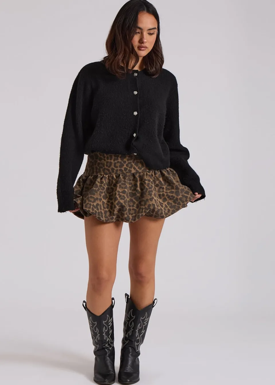 Skirts>Urban Bliss Brown Leopard Balloon Mini Skirt