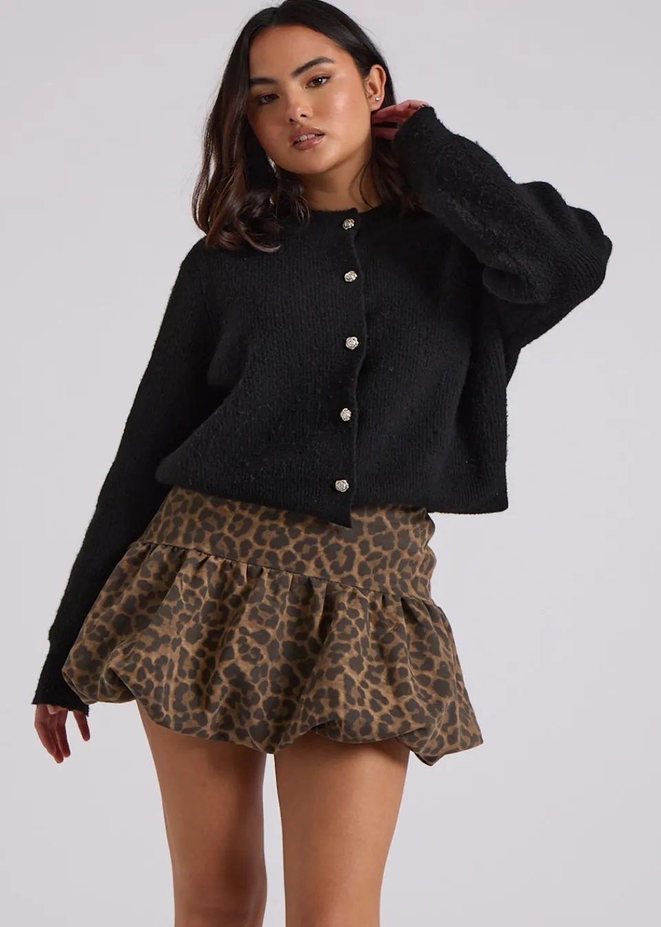 Skirts>Urban Bliss Brown Leopard Balloon Mini Skirt