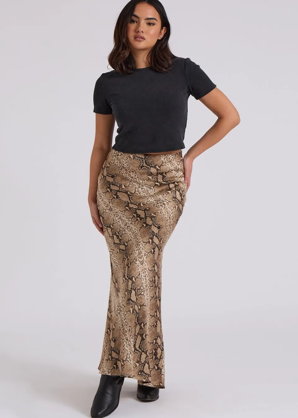 Skirts>Urban Bliss Brown Snake Bias Cut Skirt