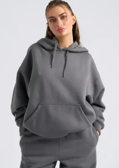 Tops>Urban Bliss Charcoal Oversized Hoodie