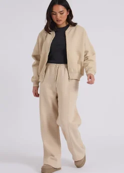 Tops>Urban Bliss Cream Bomber & Wide Leg Jogger Set