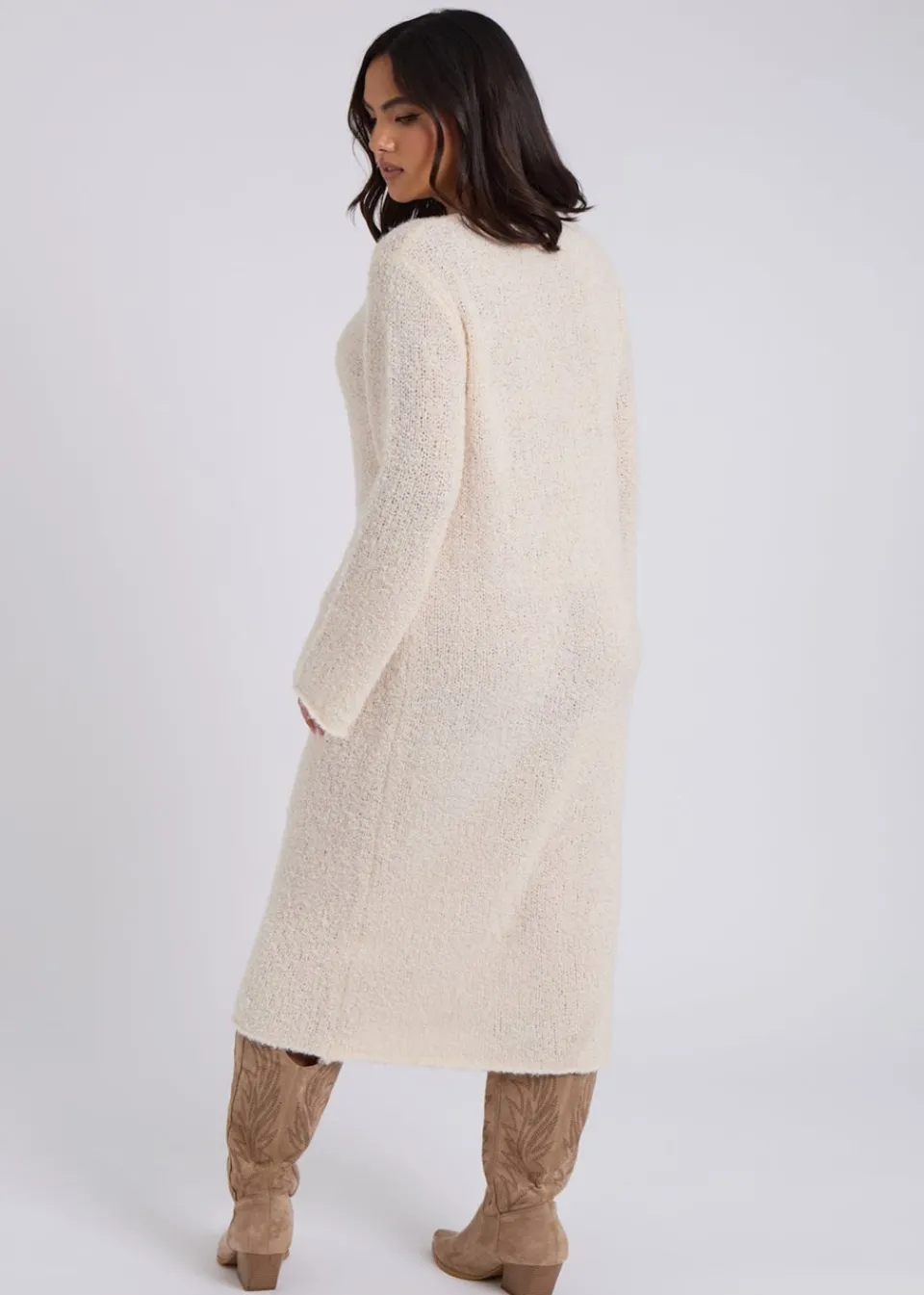 Dresses>Urban Bliss Cream Boucle Maxi Dress