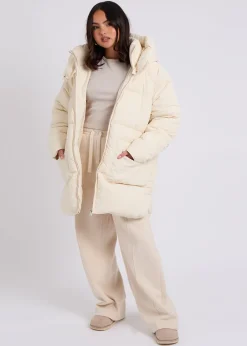 Coats & Jackets>Urban Bliss Cream Mid Length Puffer