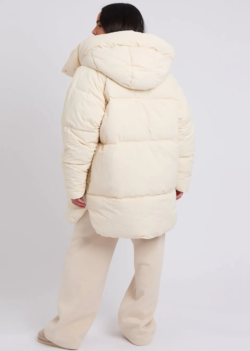 Coats & Jackets>Urban Bliss Cream Mid Length Puffer