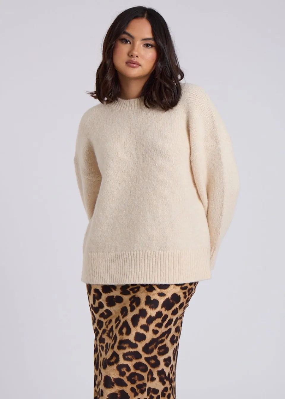 Knitwear>Urban Bliss Cream Wool Blend Jumper