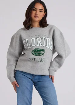 Tops>Urban Bliss Grey Florida Oversized Sweatshirt