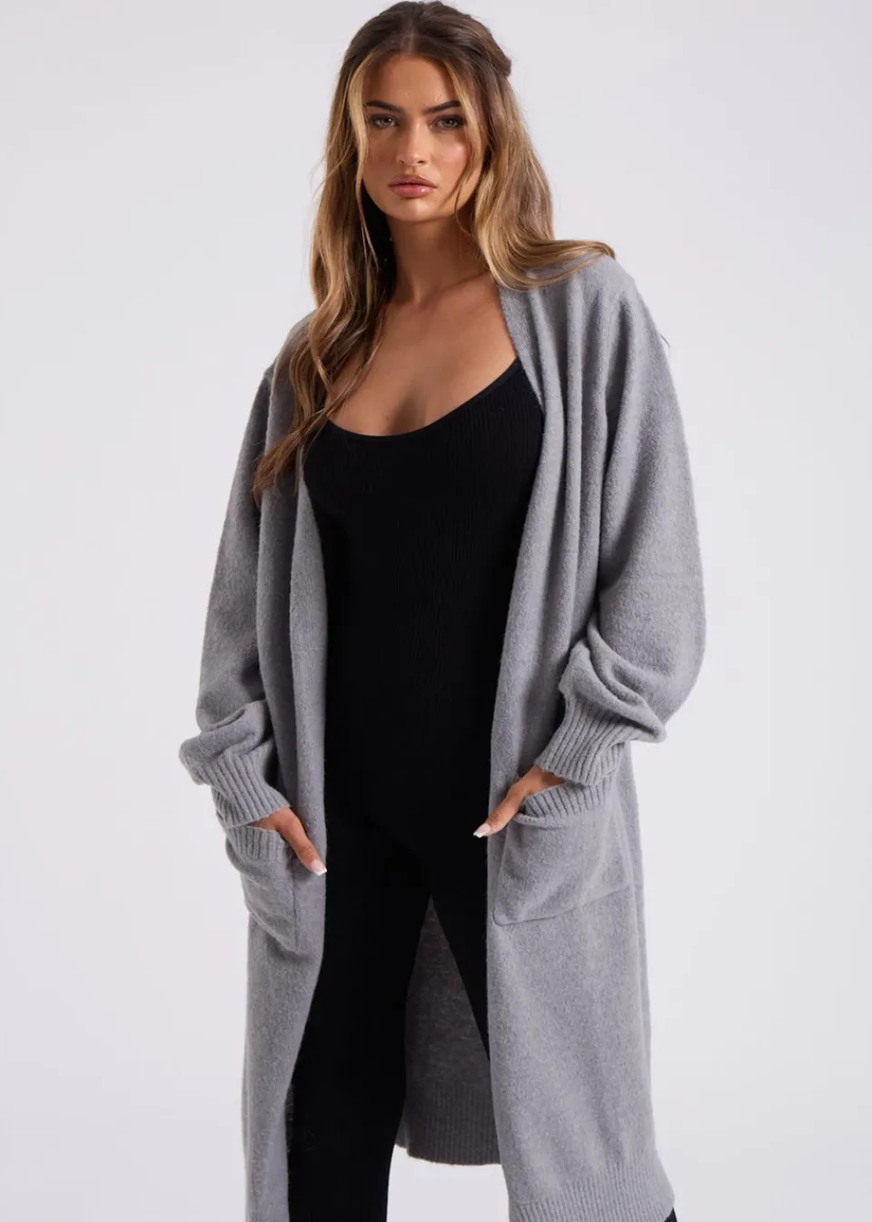 Tops>Urban Bliss Longline Cardigan Grey