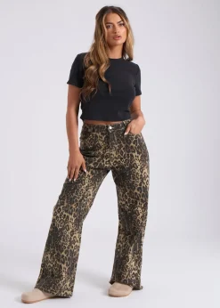 Jeans & Jeggings>Urban Bliss Leopard Wide Leg Jean