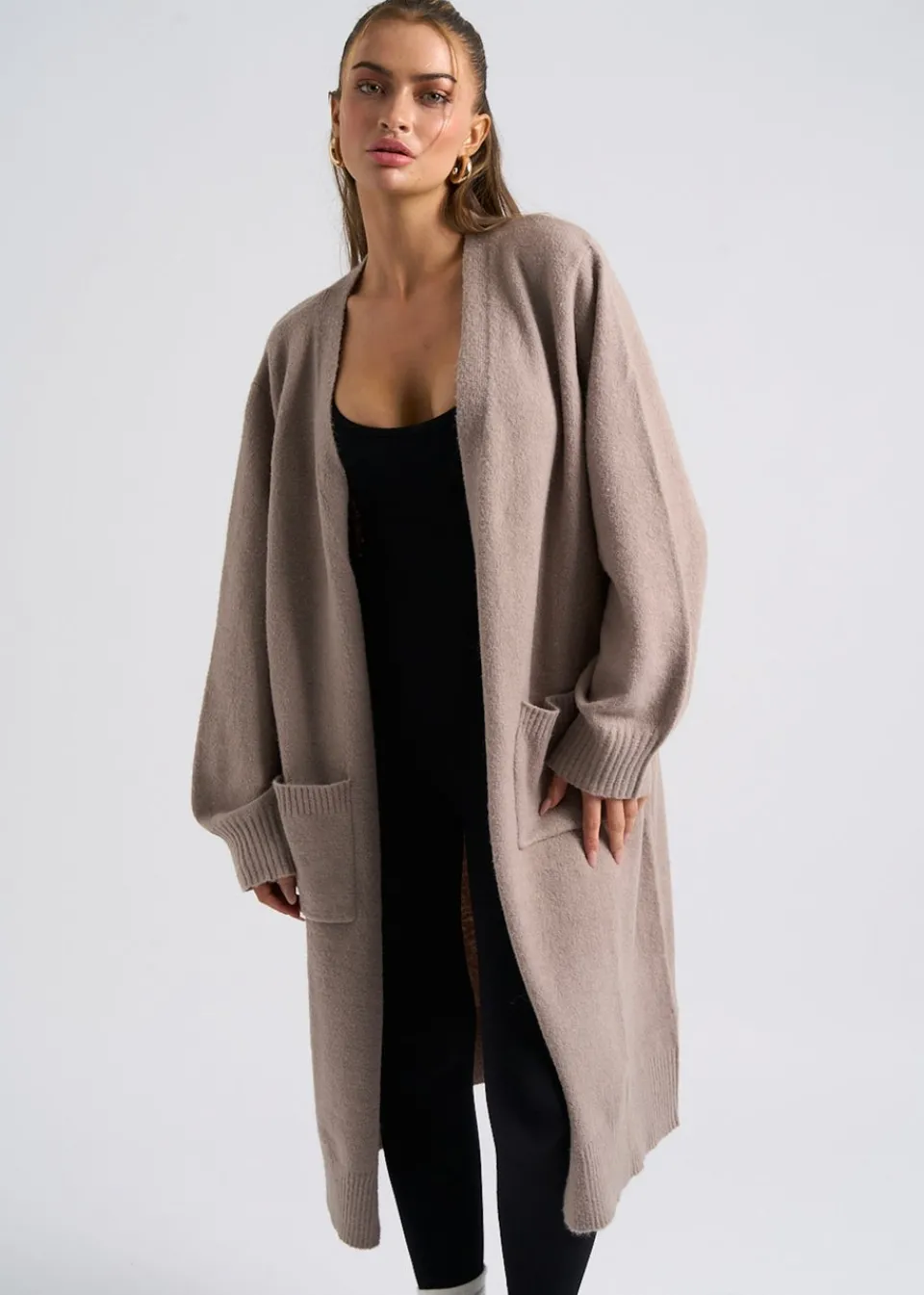 Tops>Urban Bliss Longline Cardigan Mink