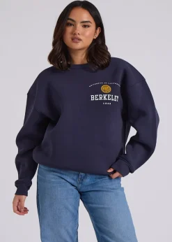 Tops>Urban Bliss Navy Berkeley Oversized Sweatshirt