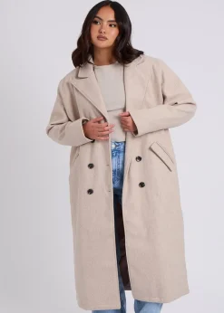 Coats & Jackets>Urban Bliss Oatmeal Maxi Formal Coat