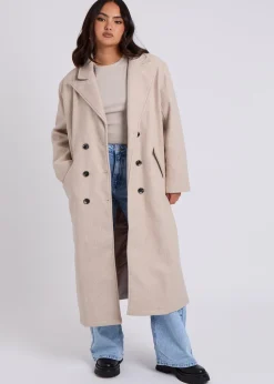 Coats & Jackets>Urban Bliss Oatmeal Maxi Formal Coat