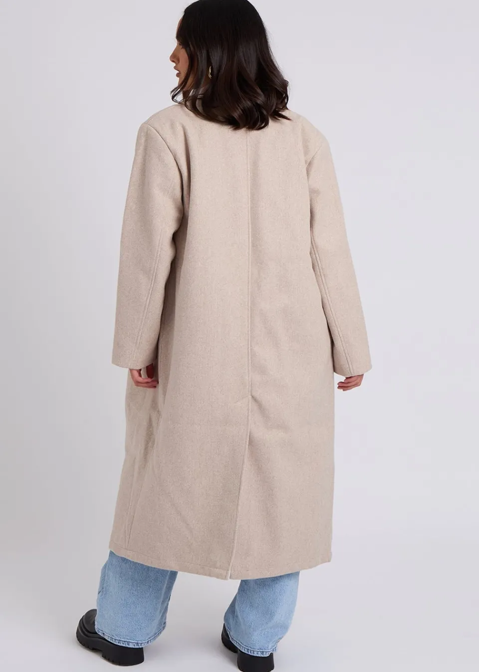 Coats & Jackets>Urban Bliss Oatmeal Maxi Formal Coat