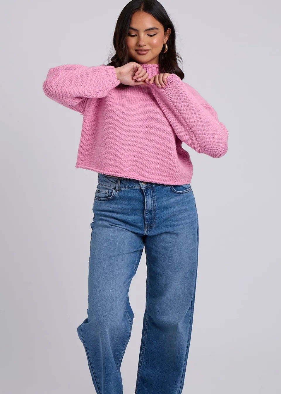Tops>Urban Bliss Exposed Seam Jumper Pink
