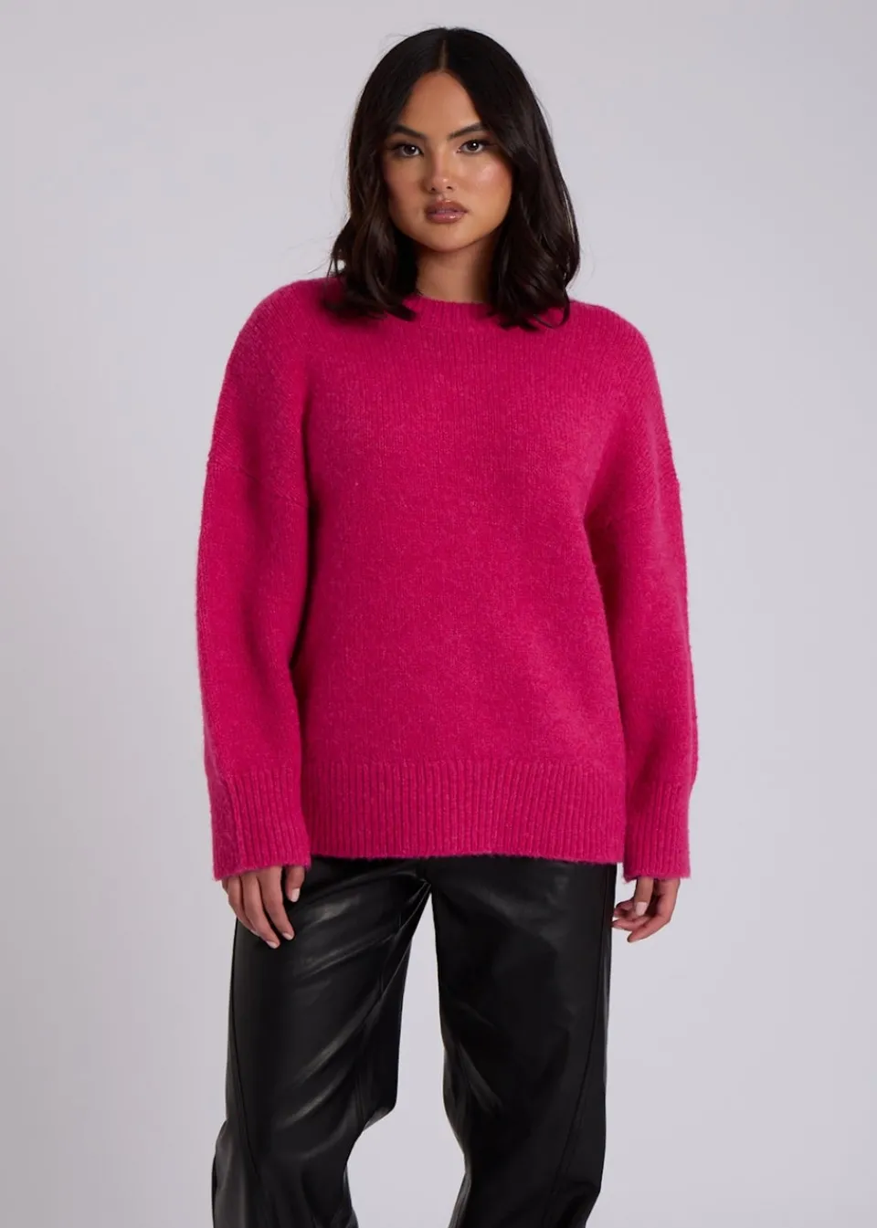 Tops>Urban Bliss Pink Wool Blend Jumper
