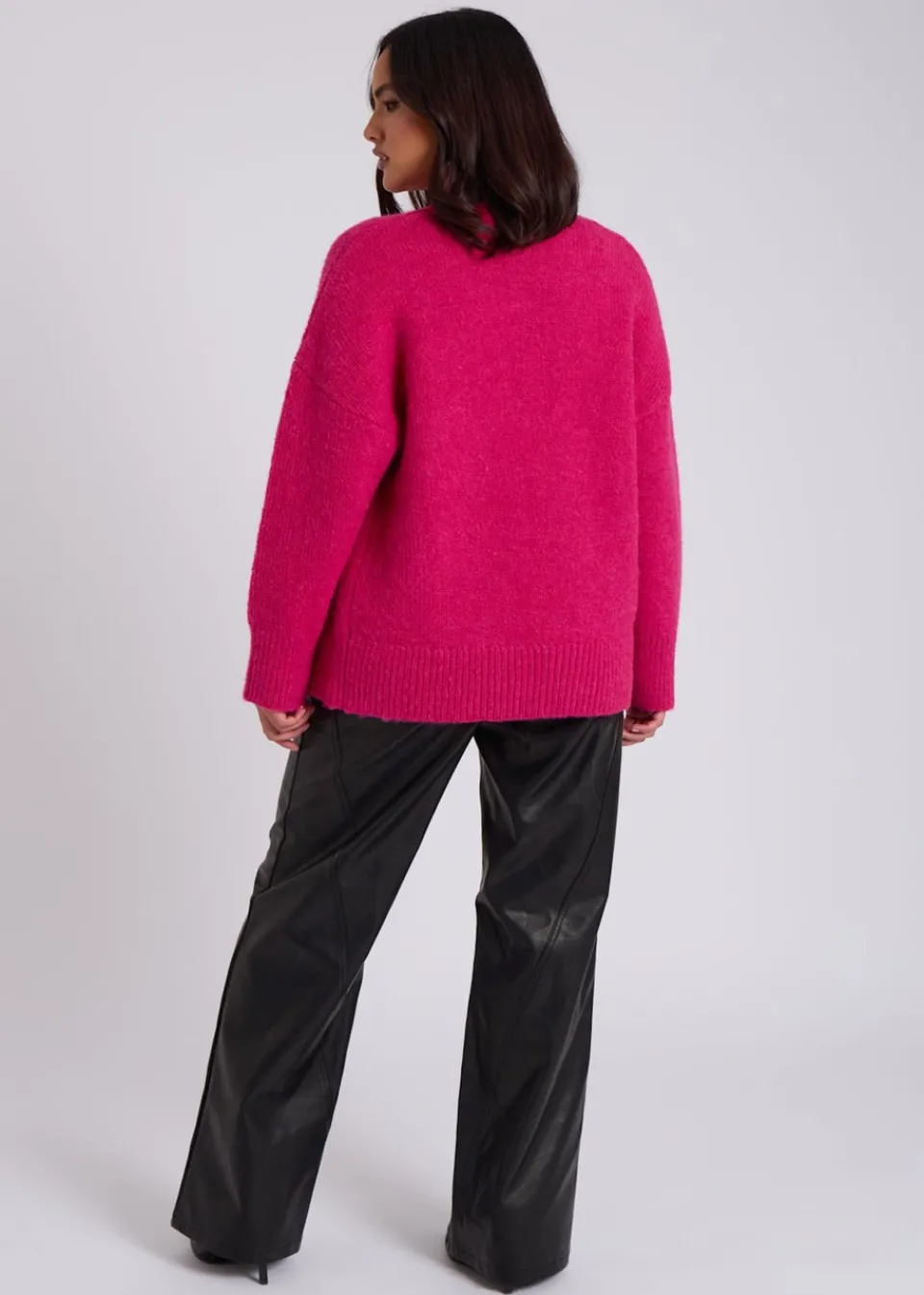 Tops>Urban Bliss Pink Wool Blend Jumper