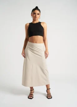 Skirts>Urban Bliss Stone Satin Bias Cut Midi Skirt