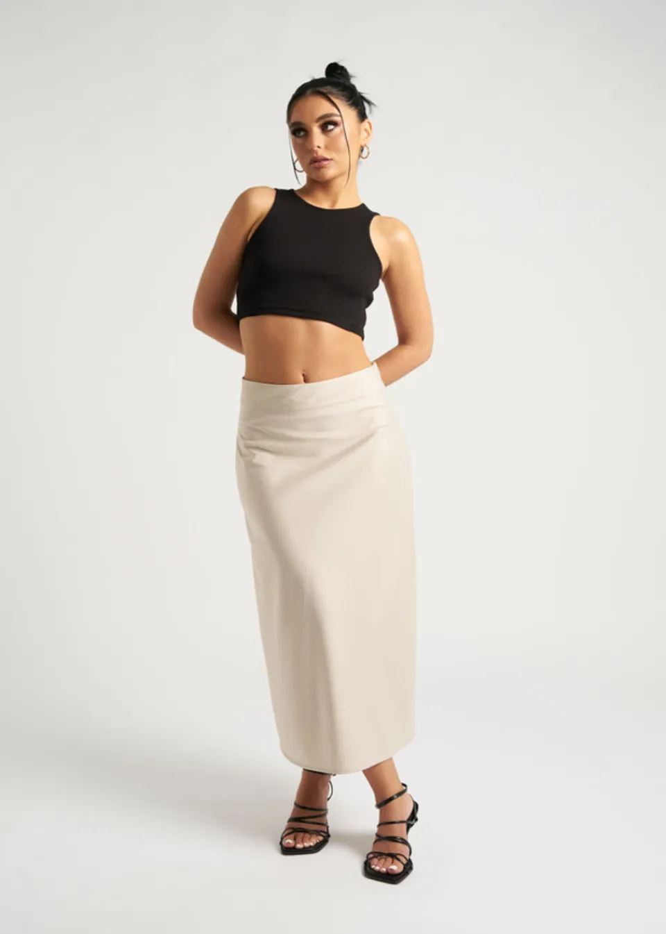 Skirts>Urban Bliss Stone Satin Bias Cut Midi Skirt