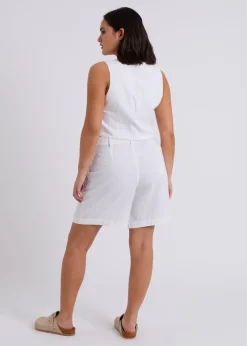 Tops>Urban Bliss Linen Blend Waistcoat White