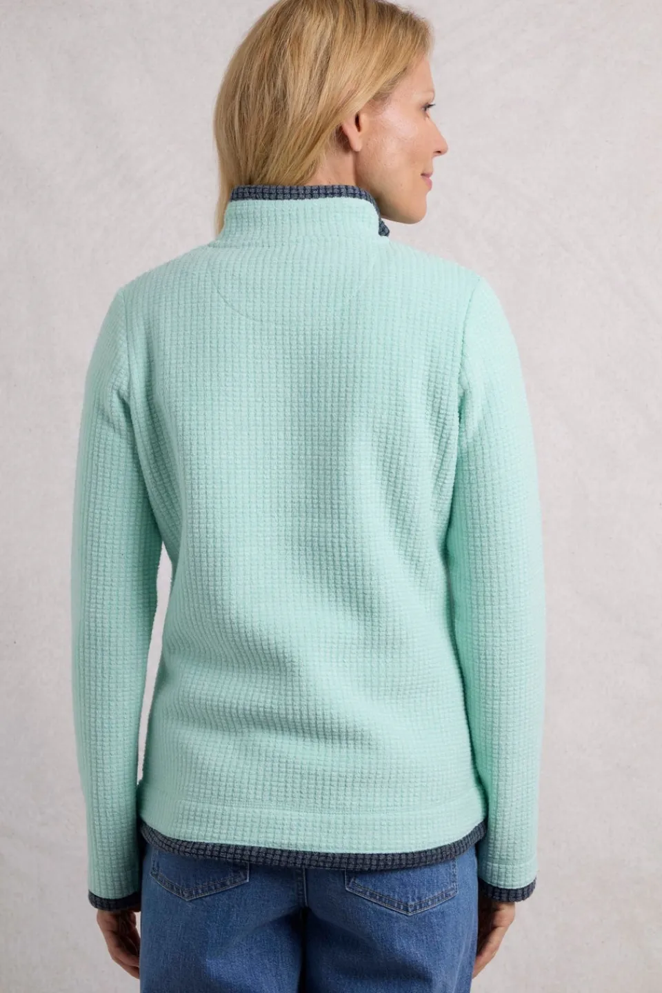 Coats & Jackets>Weird Fish Aqua Beye 1/4 Zip Grid Fleece