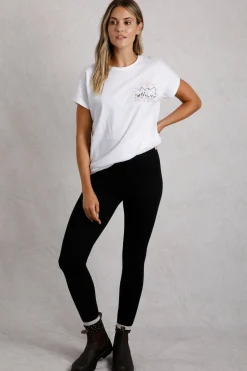 Loungewear>Weird Fish Black Lilliane High Waisted Leggings