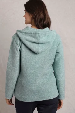 Tops>Weird Fish Blue Alisa 1/4 Zip Snow Marl Fleece Hoodie