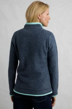 Coats & Jackets>Weird Fish Blue Beye 1/4 Zip Grid Fleece