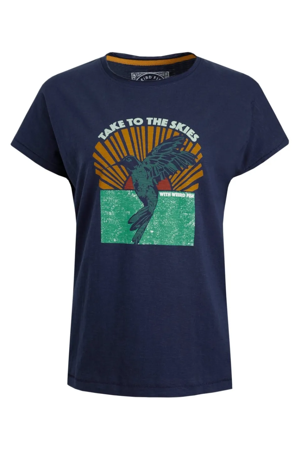 T-Shirts>Weird Fish Blue Fly Free Slub Graphic T-Shirt