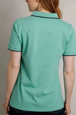 Tops>Weird Fish Blue Pammie Pique Polo Shirt