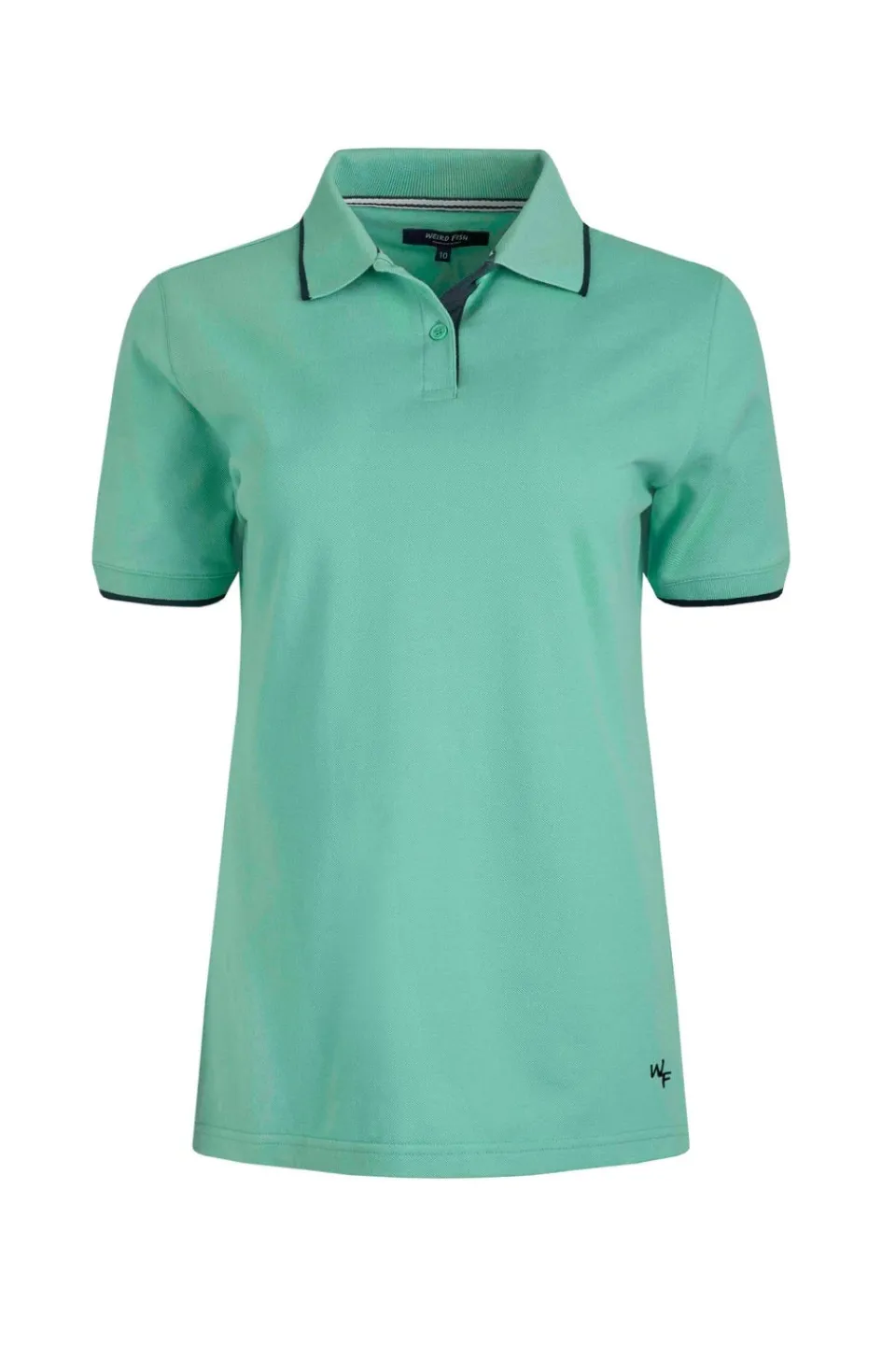 Tops>Weird Fish Blue Pammie Pique Polo Shirt