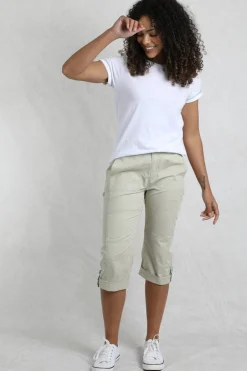 Trousers>Weird Fish Cream Salena 3/4 Length Trousers