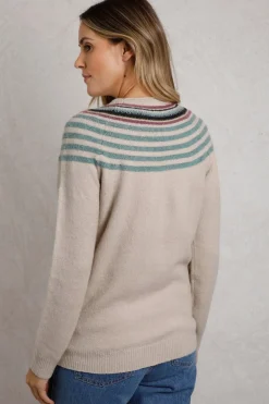 Tops>Weird Fish Cream Sinatra Patterned Knit Jumper