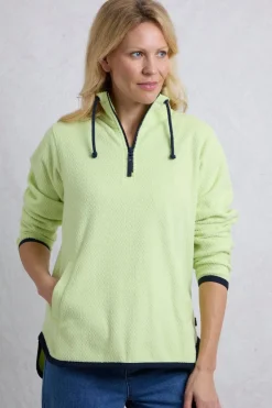 Coats & Jackets>Weird Fish Green Odina 1/4 Zip Zig Zag Fleece
