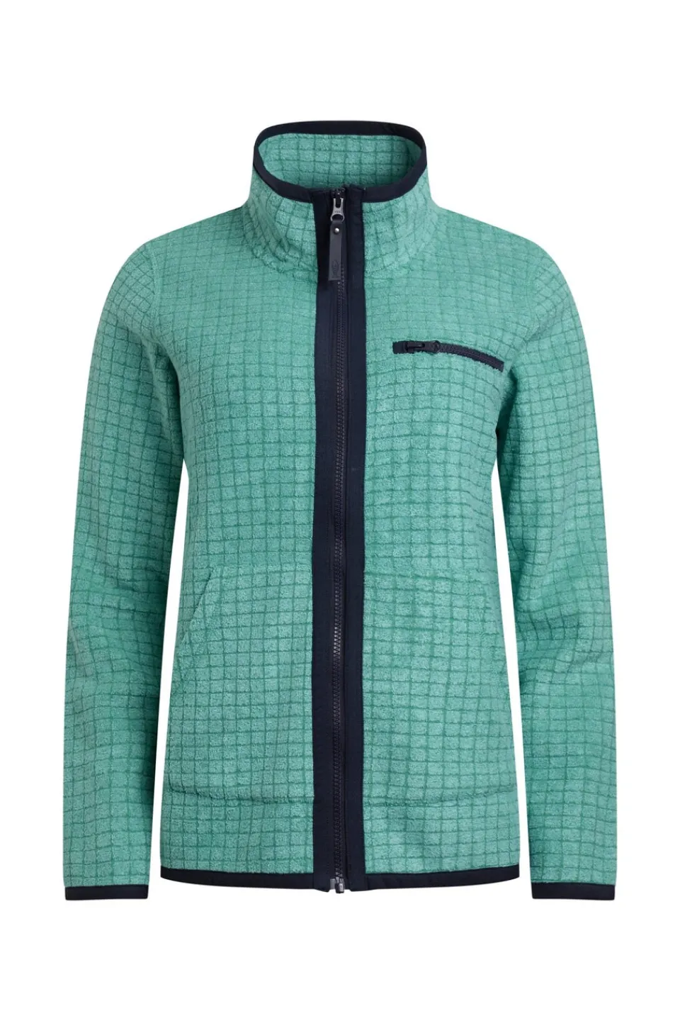 Coats & Jackets>Weird Fish Green Tilly 1/4 Zip Grid Fleece