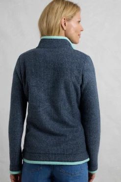 Coats & Jackets>Weird Fish Navy Ariana Full Zip Grid Fleece