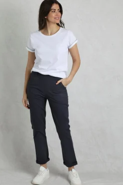 Trousers>Weird Fish Navy Blue Malorri Chino Trousers