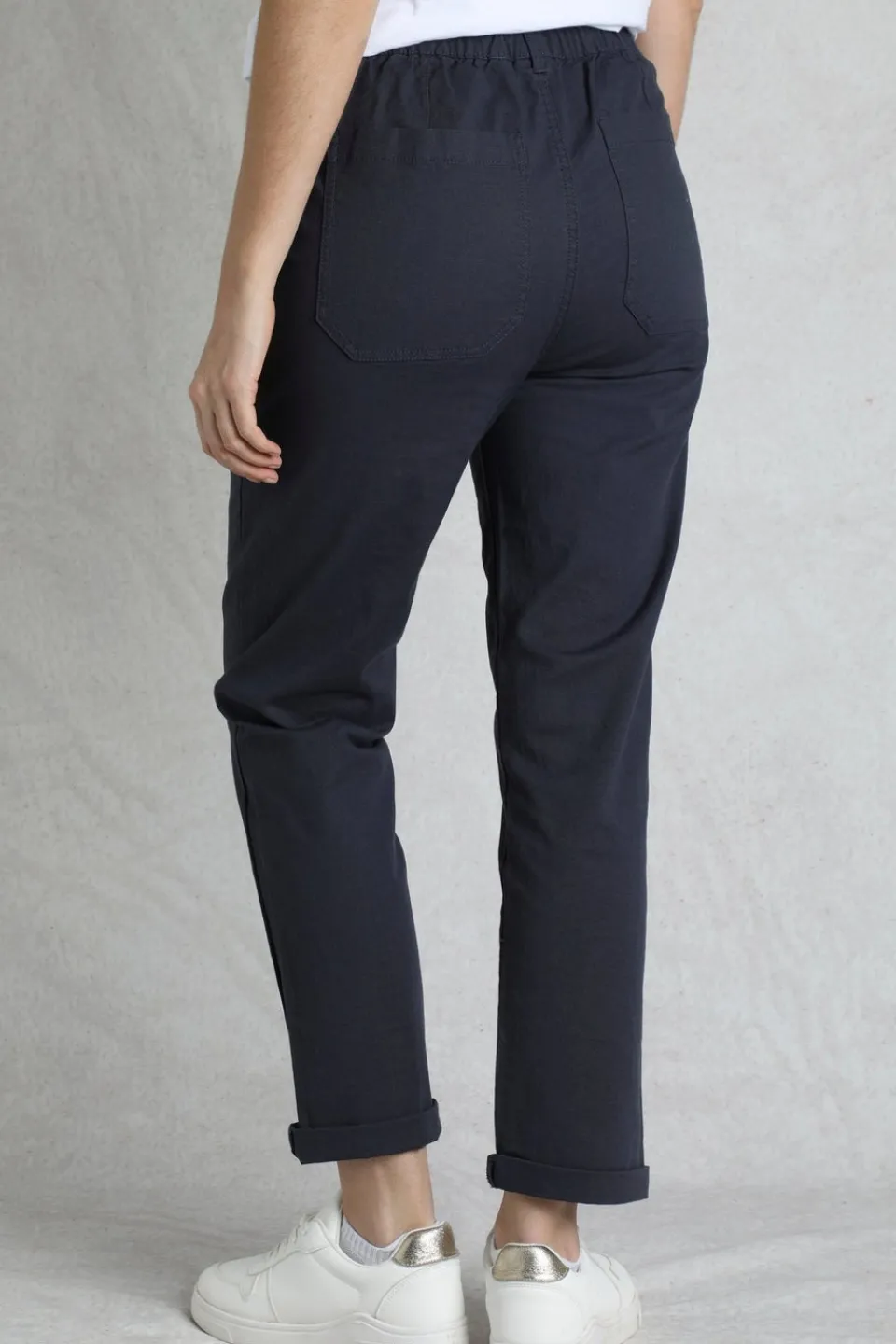 Trousers>Weird Fish Navy Blue Malorri Chino Trousers