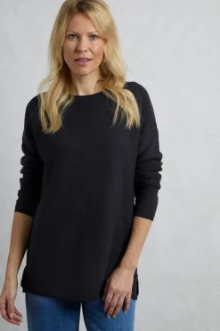 Tops>Weird Fish Navy Dalla Knitted Crew Neck Jumper
