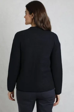 Knitwear>Weird Fish Navy Hayley Knitted Cardigan