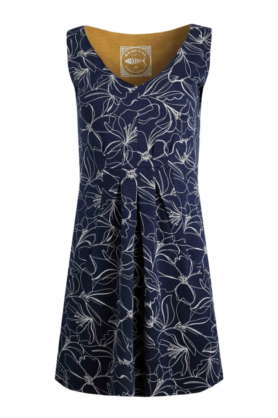 Tops>Weird Fish Navy Indus Printed Jersey Tunic