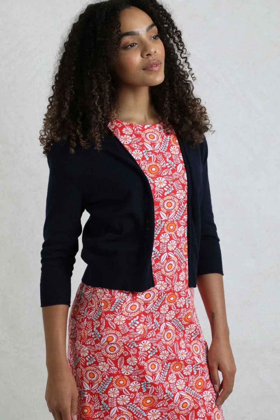 Tops>Weird Fish Navy Limon Outfitter Cardigan