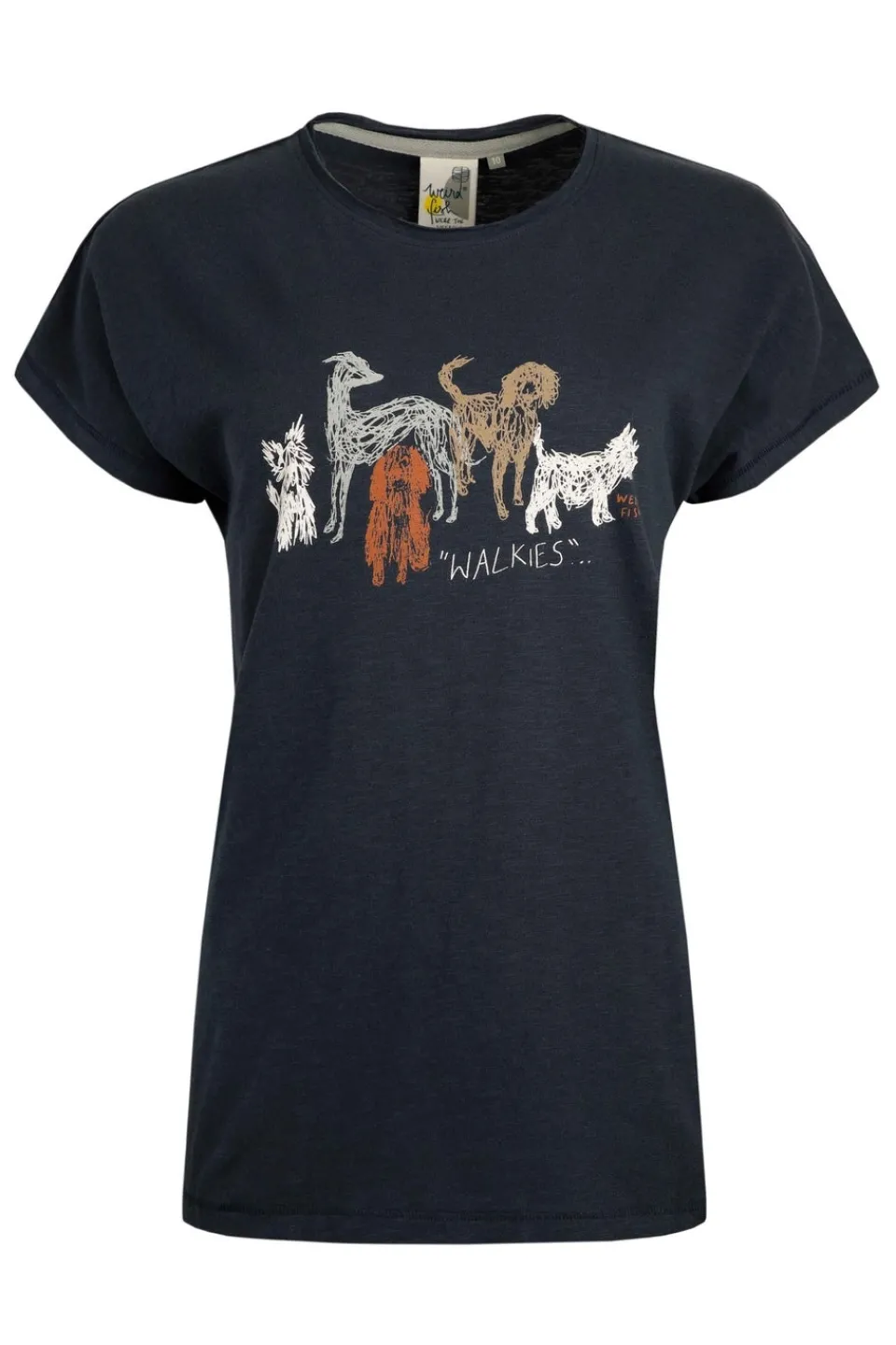 T-Shirts>Weird Fish Navy Walkies Slub T-Shirt