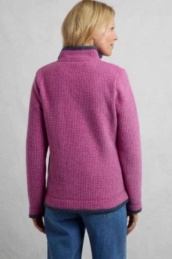 Coats & Jackets>Weird Fish Red Ariana Full Zip Grid Fleece